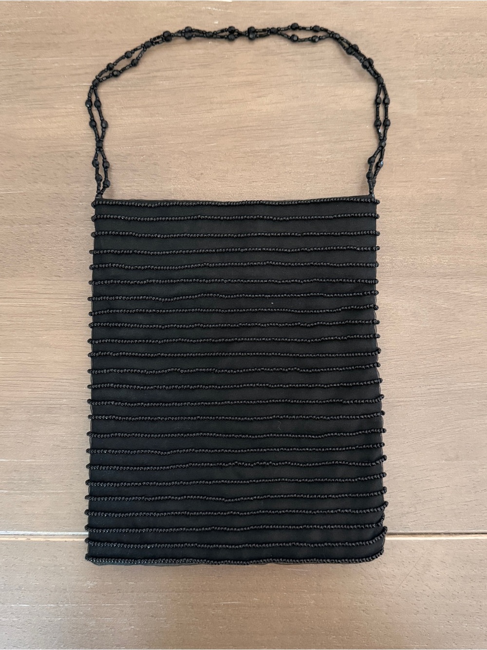 Vintage GAP Black Beaded Mini Shoulder Bag Evening Purse Cocktail